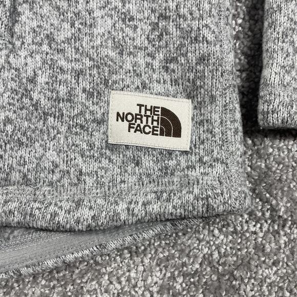North Face Hoodie Womens Medium Fleece 1/2 Zip Pullover Heather Gray Outdoors - Picture 4 of 16